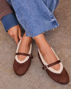 Lyla Faux Suede Shearling Ballet Flats