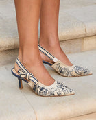 Blue Multi % Selana Slingback Heels-1