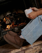 Chocolate % Elowen Suede Fur Lined Ankle Boots-1