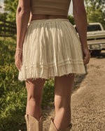 Summer Rodeo Pleated Cotton Mini Skirt