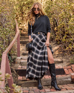 Woodland Plaid Midi Skirt