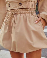 Terrace Talk Cotton Bubble Hem Mini Skirt