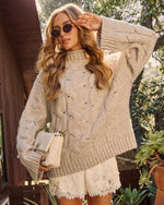 Warmth Haven Cable Knit Turtleneck Sweater