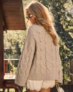 Warmth Haven Cable Knit Turtleneck Sweater