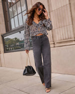 Black Floral % Lovers Bloom Floral Ruffle Blouse-6