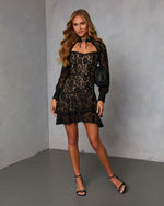 Saela Tiered Mini Lace Dress