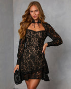 Saela Tiered Mini Lace Dress