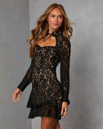 Saela Tiered Mini Lace Dress