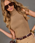 Toasted Fig Turtleneck Tank Top