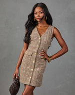 Darling Rosebud Floral Plaid Mini Dress