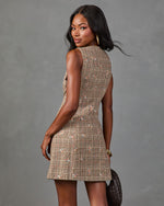 Darling Rosebud Floral Plaid Mini Dress