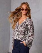 Marene Paisley Ruffle Top