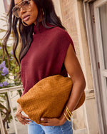 Lucia Woven Faux Suede Knotted Shoulder Bag
