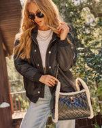 Cyra Quilted Vegan Leather Sherpa Trim Shoulder Bag
