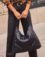 Ramina Woven Leather Shoulder Bag