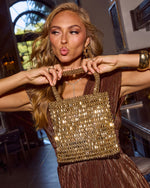 Mistle Toast Beaded Embellished Tote