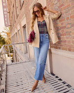 Natasha Faux Suede Double Breasted Blazer