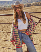 Dustlight Striped Open Front Cardigan