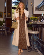 Favie Vegan Leather Faux Fur Collar Trench Coat