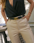 Black % Lowen Chain Buckle Belt-1