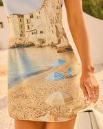 Vacay Era Novelty Print Mini Dress