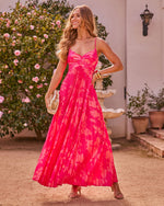 Soraya Printed And Pleated Maxi Dress