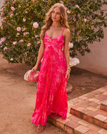 Soraya Printed And Pleated Maxi Dress