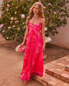 Soraya Printed And Pleated Maxi Dress