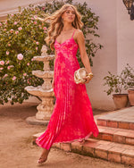 Soraya Printed And Pleated Maxi Dress