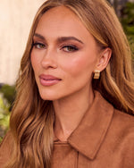 Milly Sculptural Ribbed Bar Stud Earrings