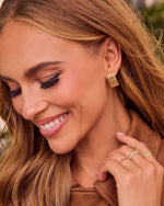 Milly Sculptural Ribbed Bar Stud Earrings