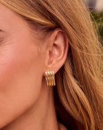 Milly Sculptural Ribbed Bar Stud Earrings