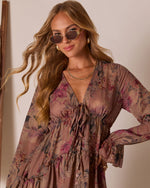 Twilight Ember Printed Maxi Dress