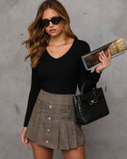 Black % Jamilah Ribbed V Neck Sweater-1