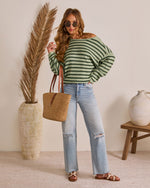 Aquamarine % Pippa Striped Knit Sweater-2