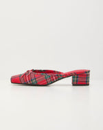 Eve Plaid Kitten Heel Mules