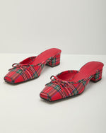 Eve Plaid Kitten Heel Mules