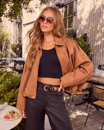Maple Mornings Suede Bubble Hem Bomber Jacket