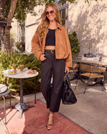 Maple Mornings Suede Bubble Hem Bomber Jacket