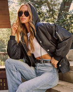 Campus Oversized Hooded Bomber Jacket