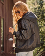 Campus Oversized Hooded Bomber Jacket