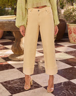 Levon Super Stretch Mid Rise Wide Leg Jeans