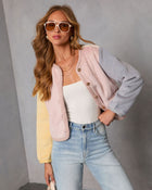 Mood Lifter Color Block Faux Fur Jacket