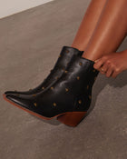 Black % Audrie Star Studded Western Booties-1