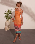 Sunkissed Hour Scenic Print Midi Dress
