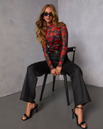 Liessa Mesh Mock Neck Top