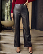 Hearthlight Leather Straight Leg Pants