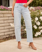 Light Wash % Free Cove High Rise Barrel Jeans-1