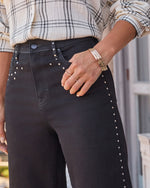 VICI Icon Studded Super Stretch High Rise Straight Leg Jeans