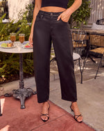 Crista Stretch High Rise Coated Barrel Jeans